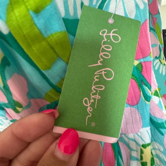 Lilly Pulitzer Blue Green Floral Strapless Dress - Picture 2 of 4